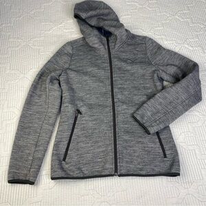 Salewa Wool Blend Hooded Jacket Womens Size US M Gray Full Zip Outdoor Hiking